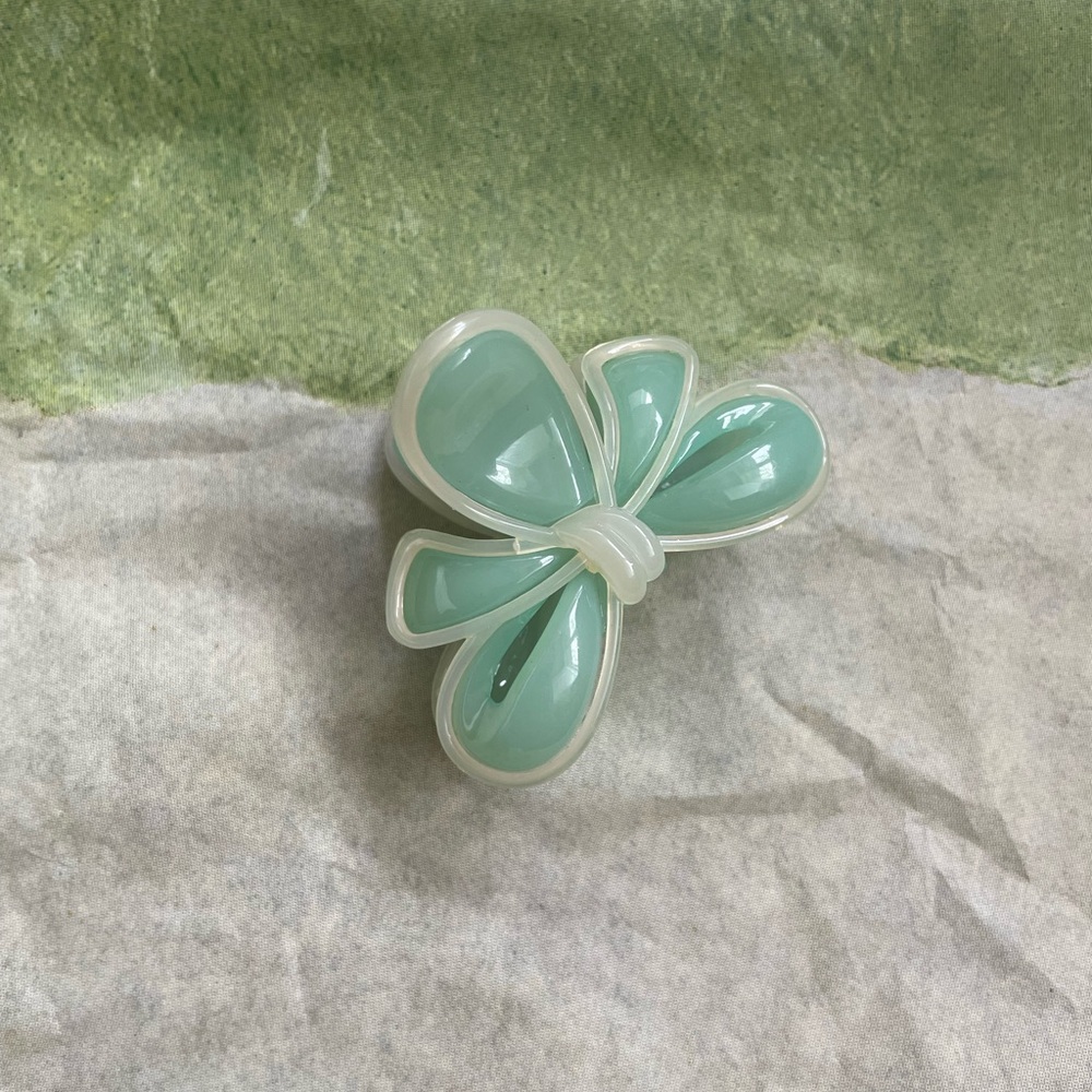 2 for $10 Mint Green Bow Hair claw Clip